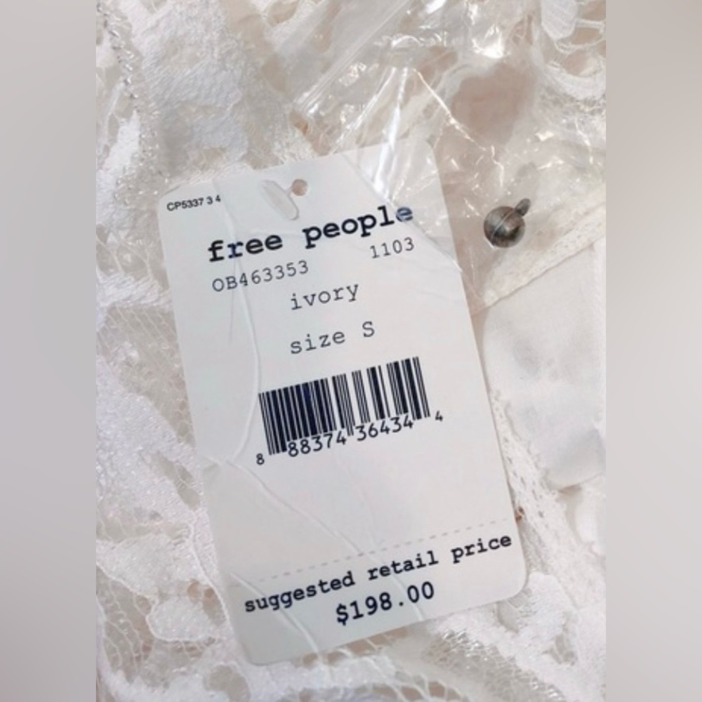 Free People Sleeveless Angel Rays Illusion Floral Lace Midi Trapeze Dress - Picture 7 of 11